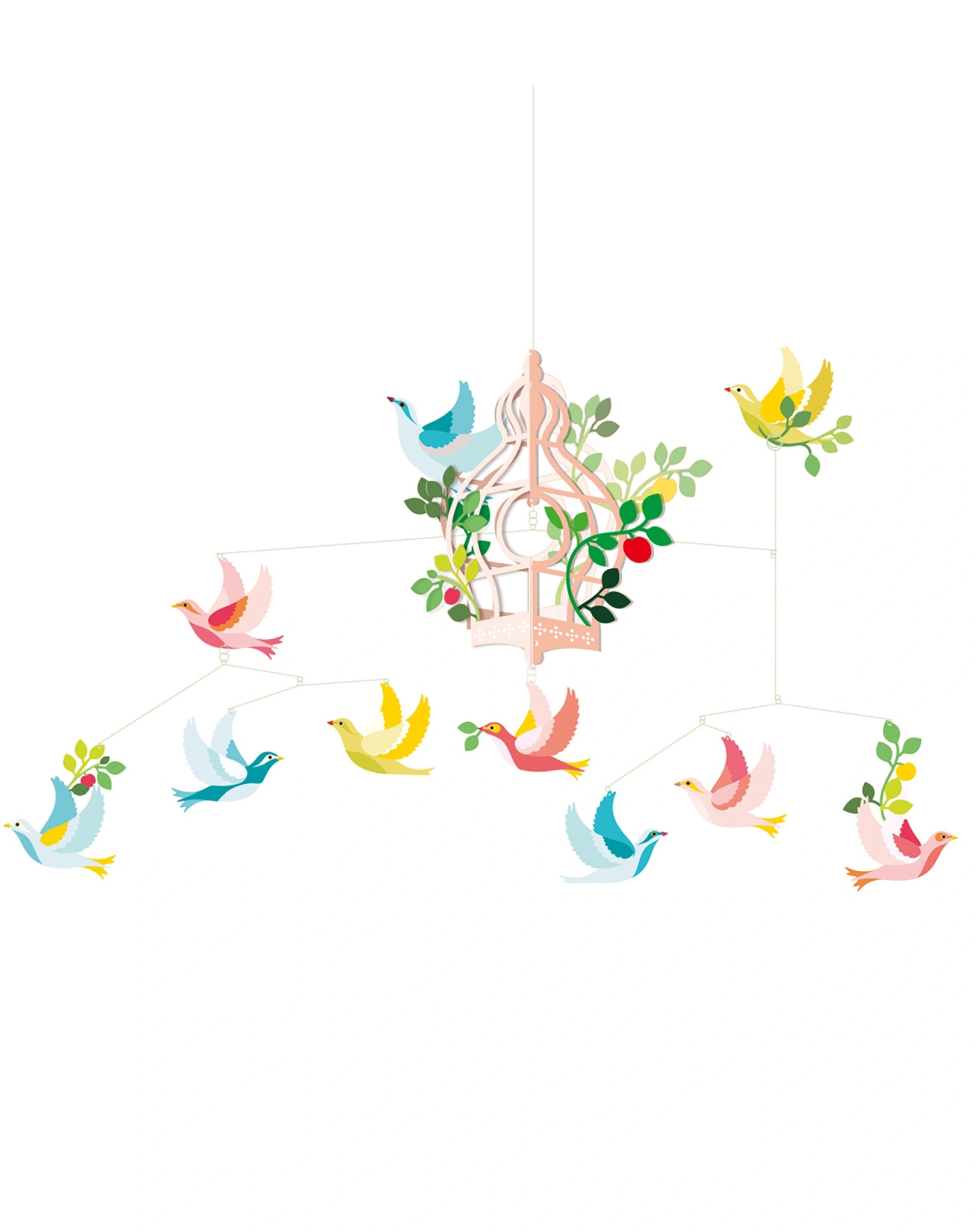 Mobile VOGELKÄFIG in bunt