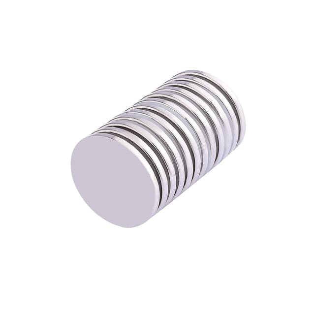Stærke skivemagneter 10-pak Sølv 2 cm