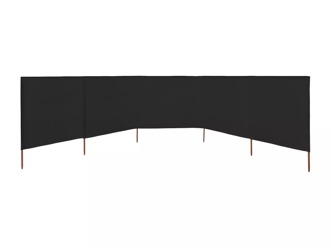 Paravent 5 panneaux Tissu 600 x 80 cm Noir