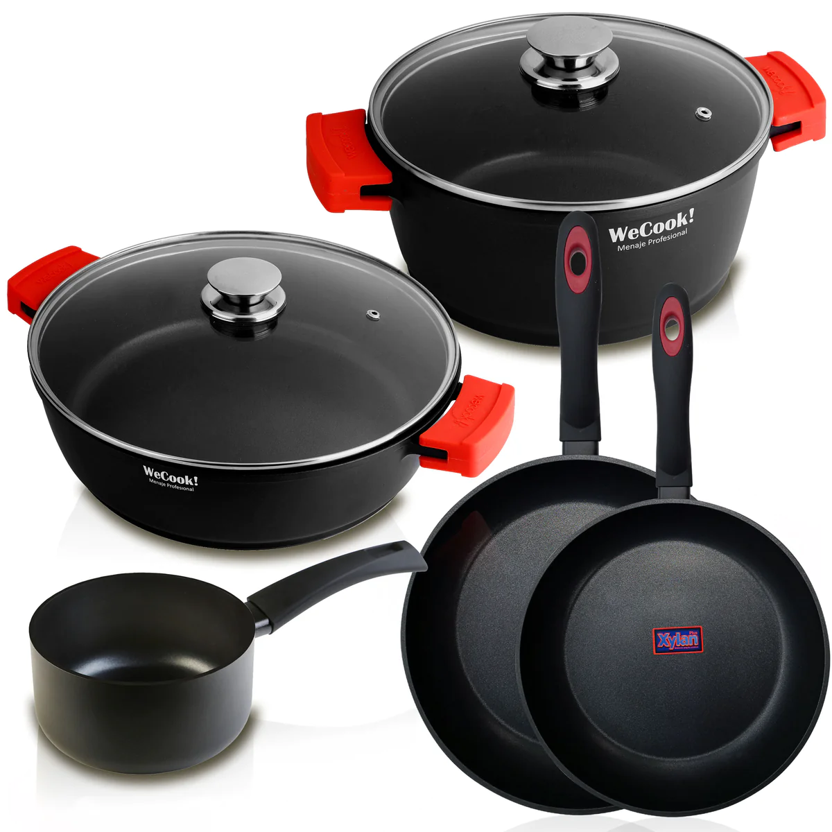 Batterie de cuisine à induction 5 pièces en aluminium anti-adhésif san