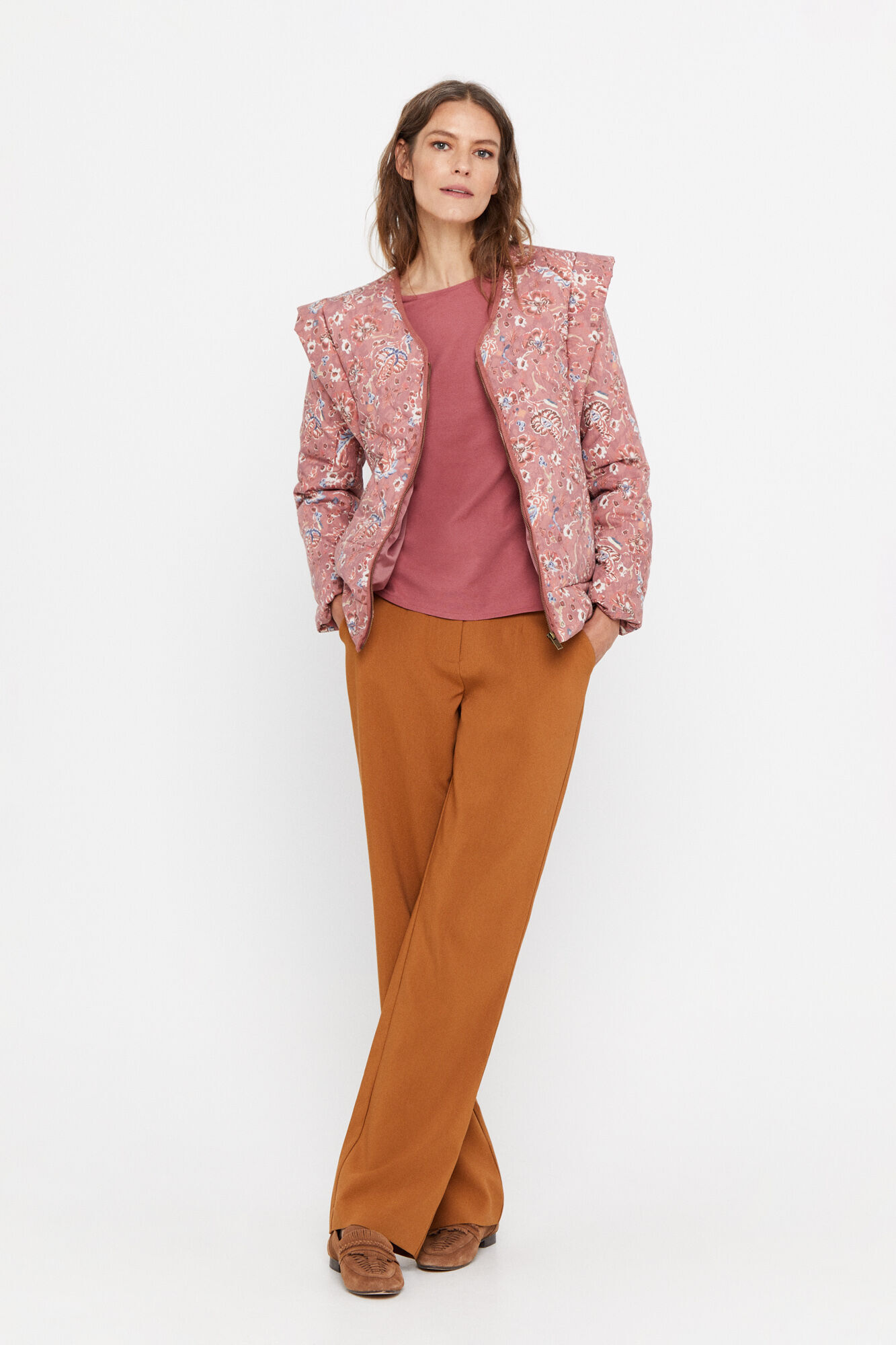 Jaqueta acolchoada estampada - Multicolorida