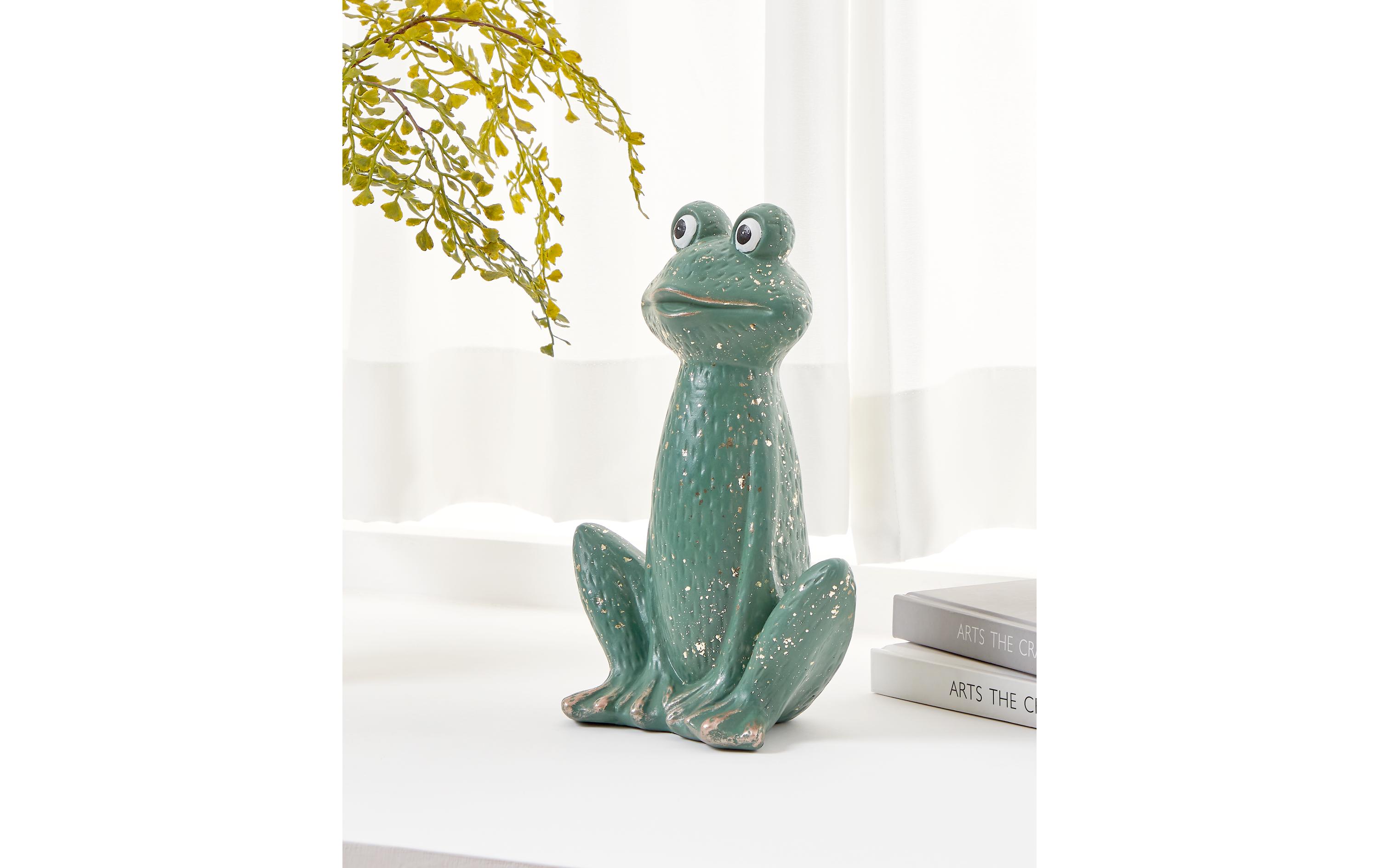 Dekofigur Frosch Saidane 27.5 cm, SalbeigrünFroschfigur