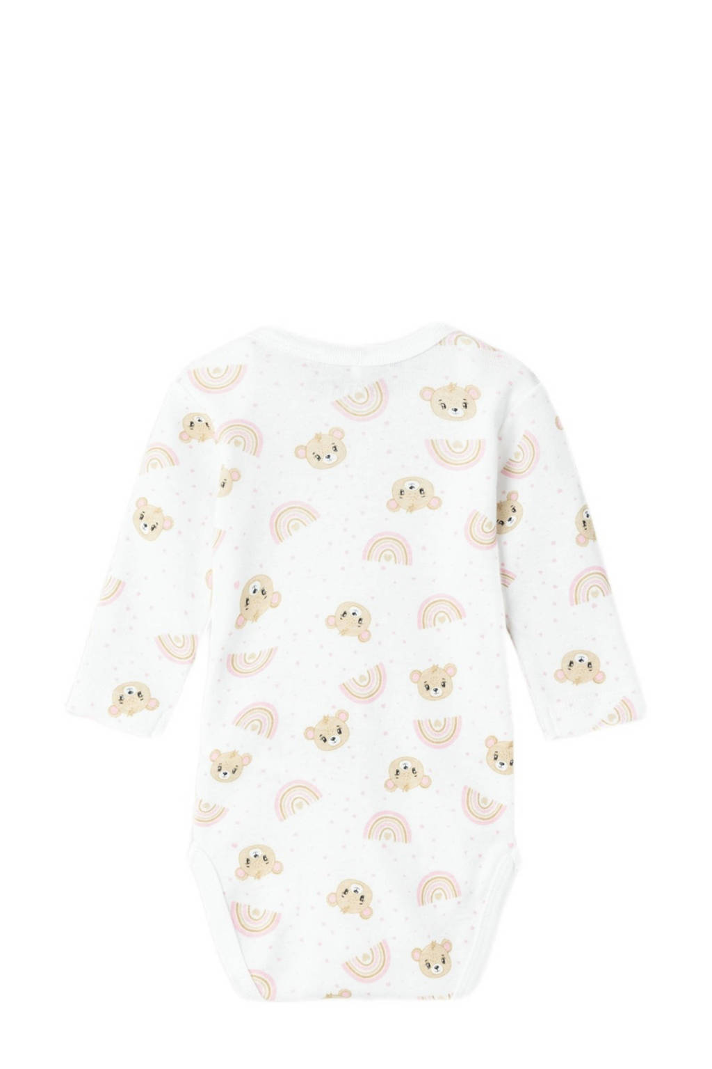 NAME IT romper - set van 2 met all overprint roze/wit