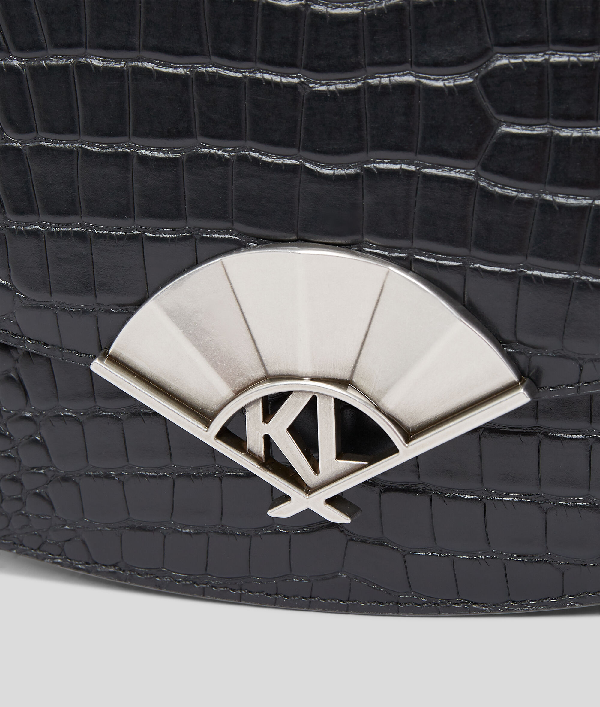 PETIT SAC BANDOULIÈRE EFFET CROCO À MOTIF ÉVENTAIL K/ARCHIVE