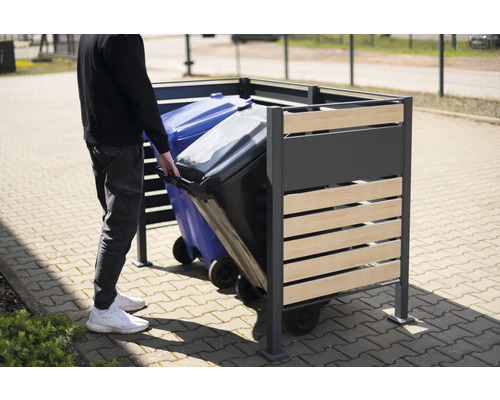 WESTMANN Planum opbergbox met 2 bakken, 170 x 90 x 120 cm, hout-antraciet