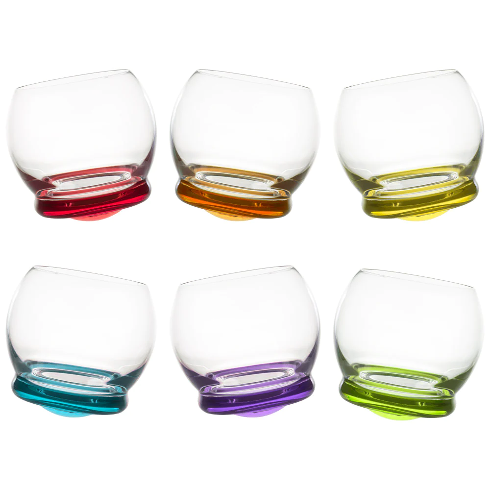 Boîte de 6 Culbuto 390 ml avec fonds colorés assortis Table passion