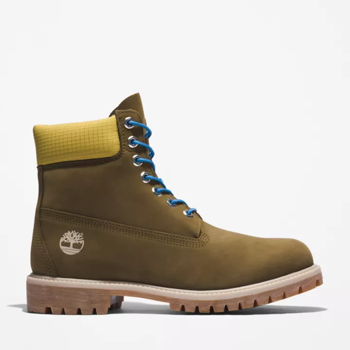 Bota Timberland Premium Masculina de 6 polegadas na cor Verde/Azul