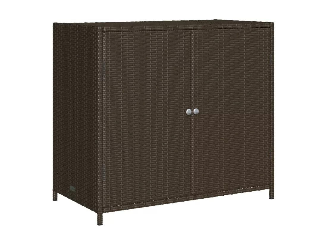 Armoire de rangement de jardin marron 83x45x76cm résine tressée