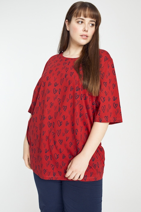 Bellieva-T-Shirt, Herz, Stickerei, Rundhals, Biobaumwolle, GOTS