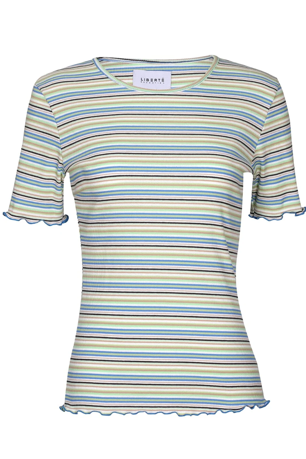 Liberte Natalia-Ss-Blouse blue mint sand stripe