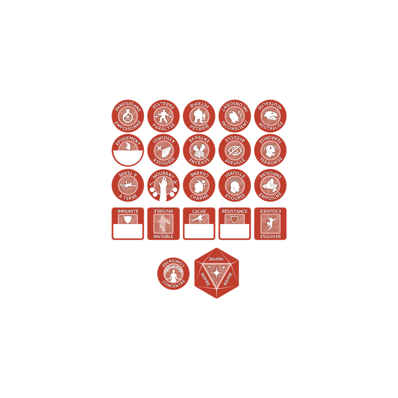 D&D 5 : Set de jetons de l'Ensorceleur