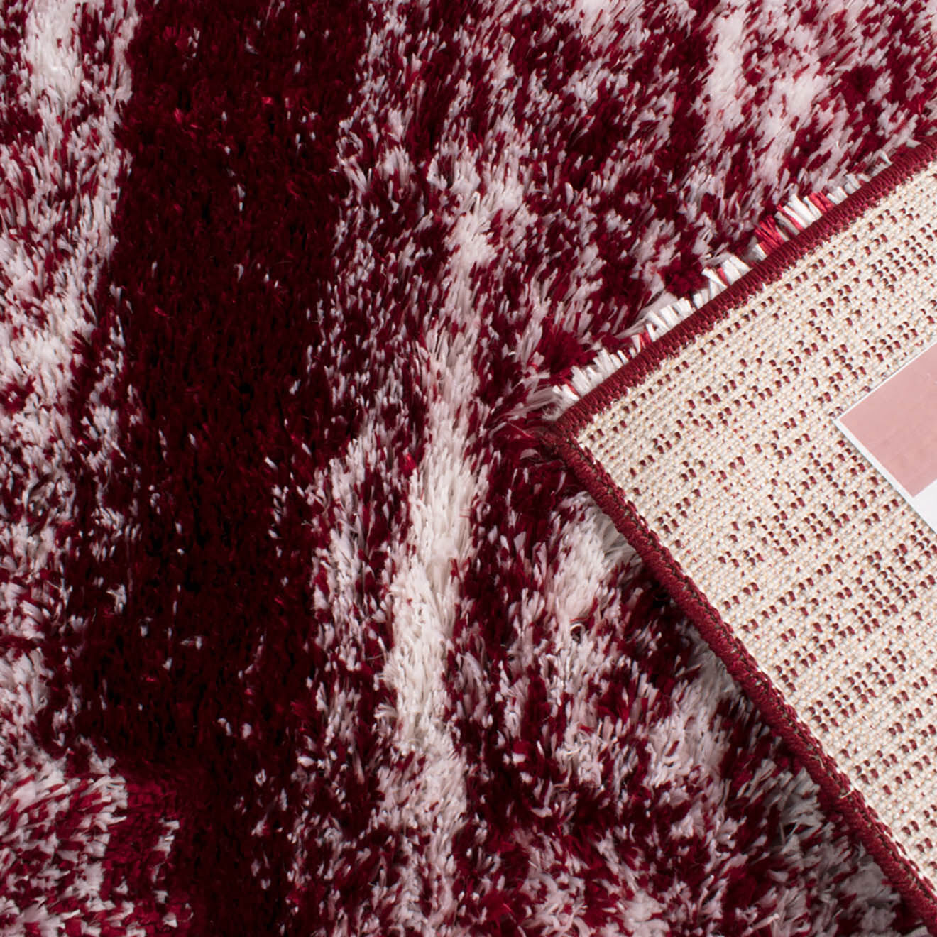 Nazar Rugs Tapis Shaggy doux Oslo 584 rouge - 80x150 cm