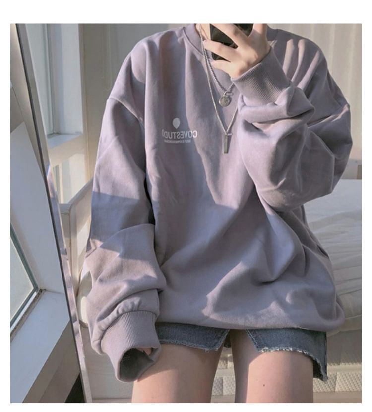 Rosesand - Sweatshirt met lange mouwen en tekstprint, losvallend model