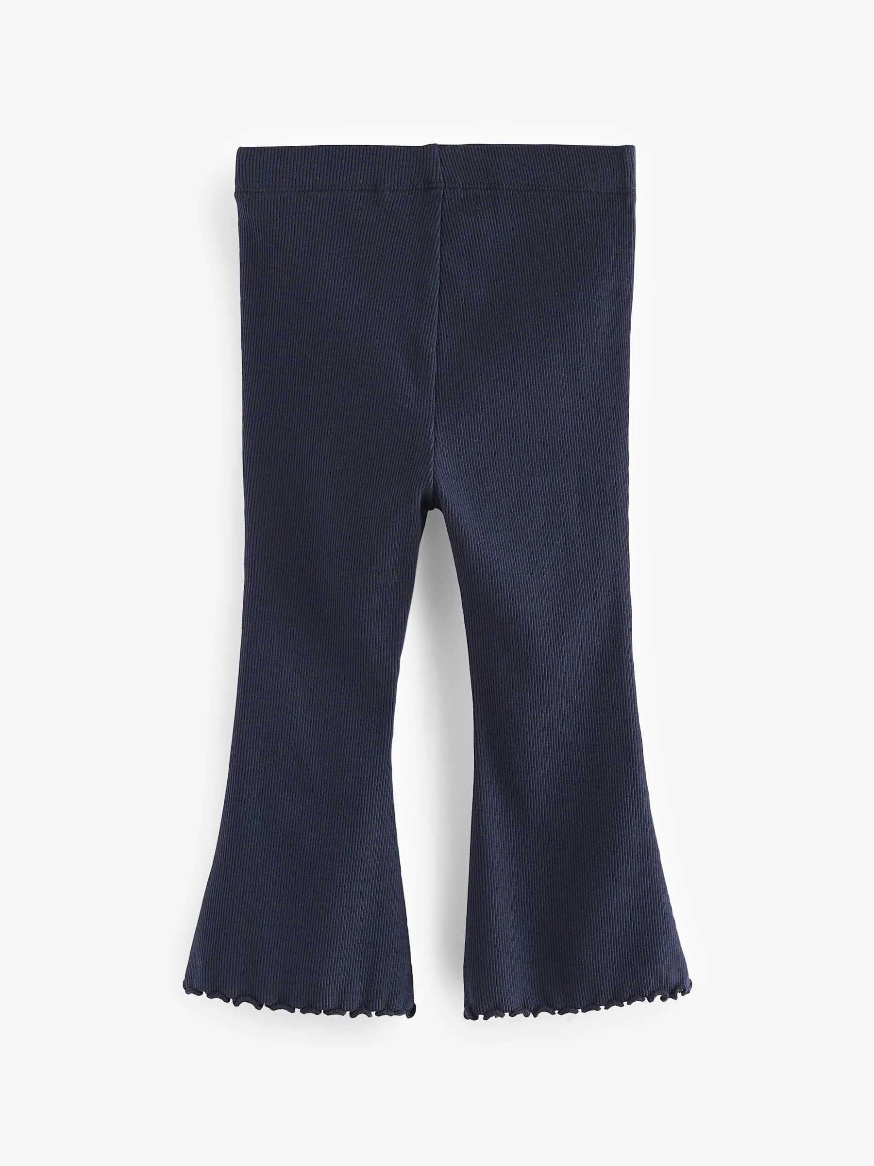 Marineblauw - Geribbelde flare legging (3 mnd-7 jr)