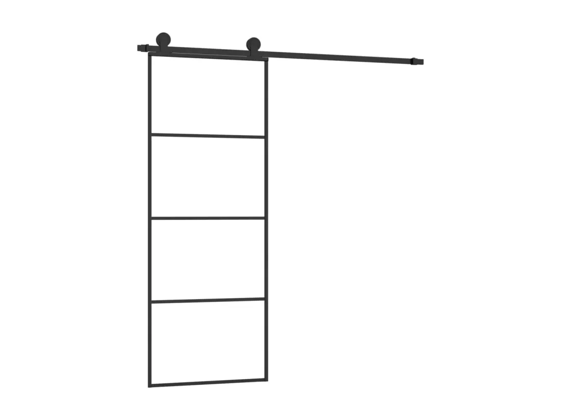 Porte coulissante avec kit de quincaillerie 76x205 cm Verre ESG