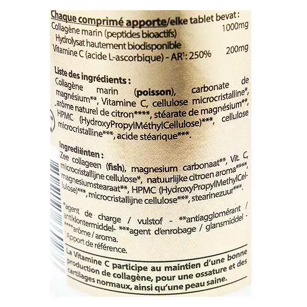 Vit'all+ Colágeno Marinho Hidrolisado Francês Puro para Beleza e Saúde das Articulações 1000mg - 30 comprimidos