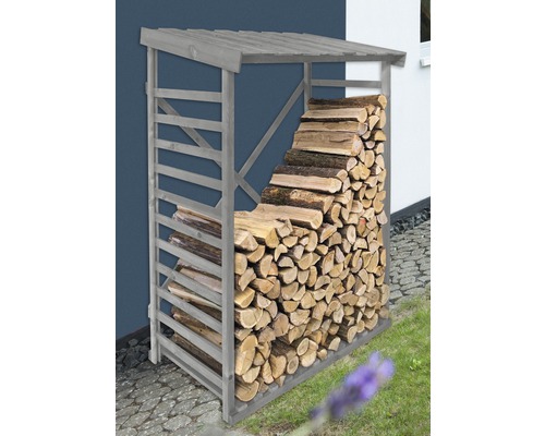 Haardhoutberging 125 x 70 x 185 cm lichtgrijs