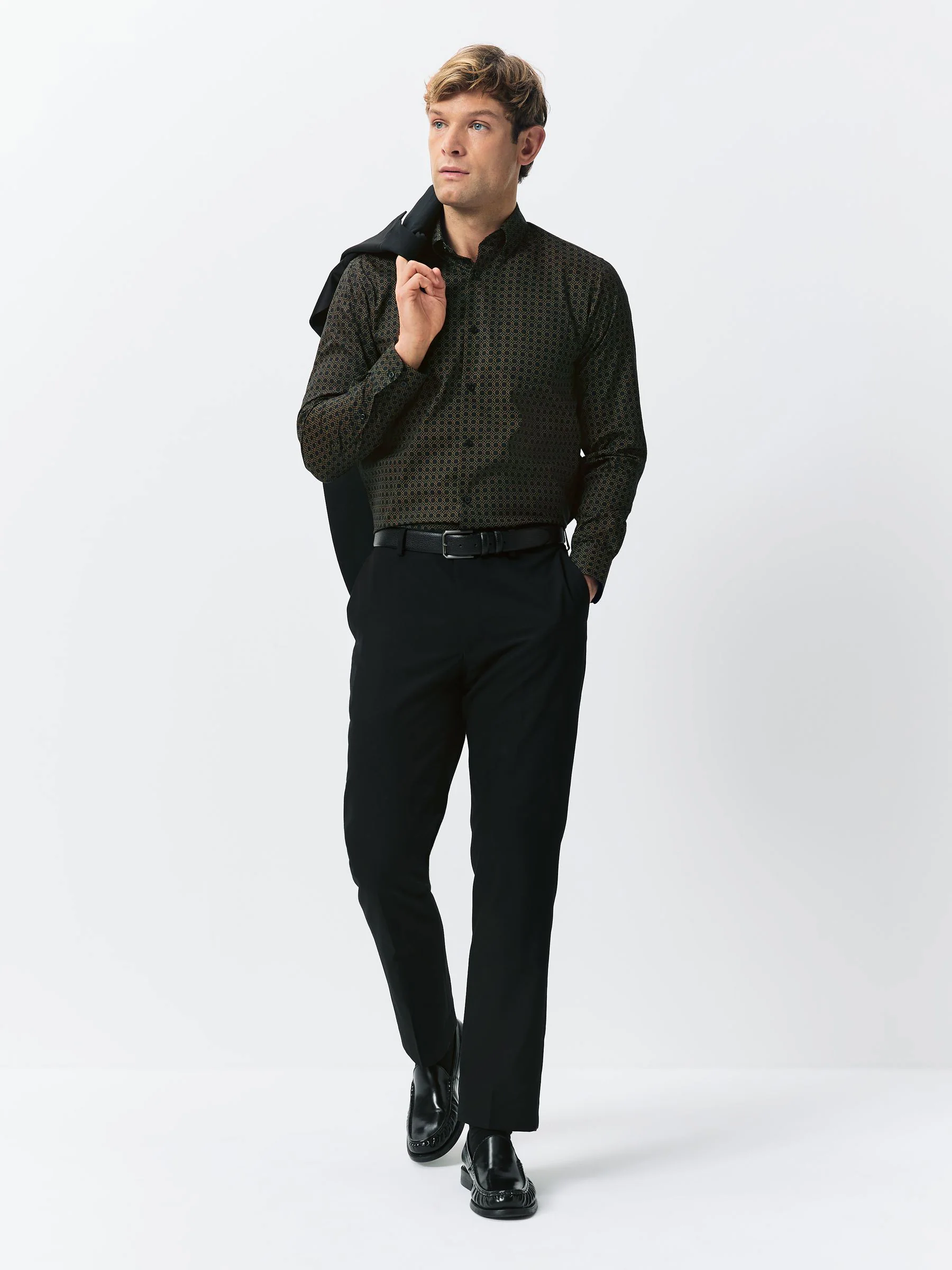 Zwart/goud - Long Sleeve Oxford Shirts 2 Pack