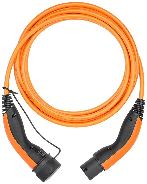 (7m) 22kW/32A Elektroauto Ladekabel 3-phasiges Stromkabel für Hybrid- / E-Autos mit Typ 2 Anschluss (5555934031) - Orange