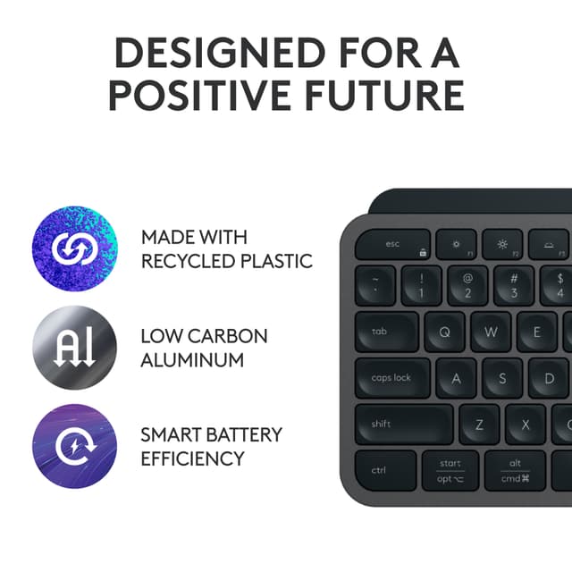 Logitech MX Keys S pakke med trådløst tastatur- og mus (graphite)