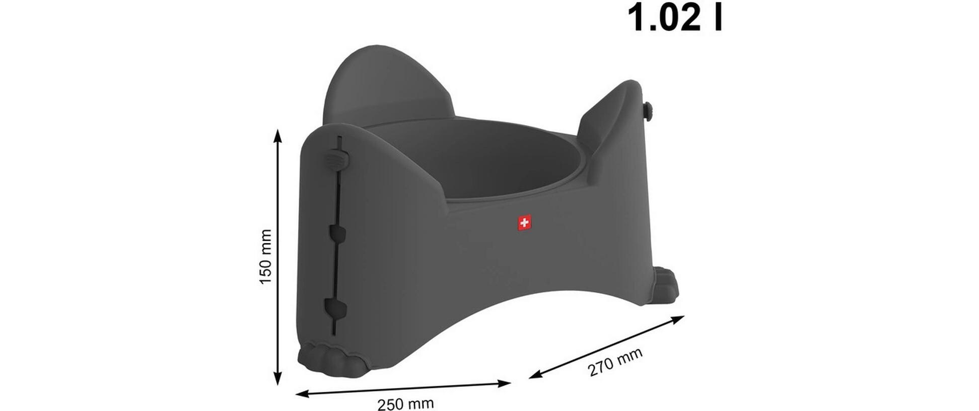 Verstellbarer Futternapf Sammy, 1.02 l, AnthrazitFutternapf