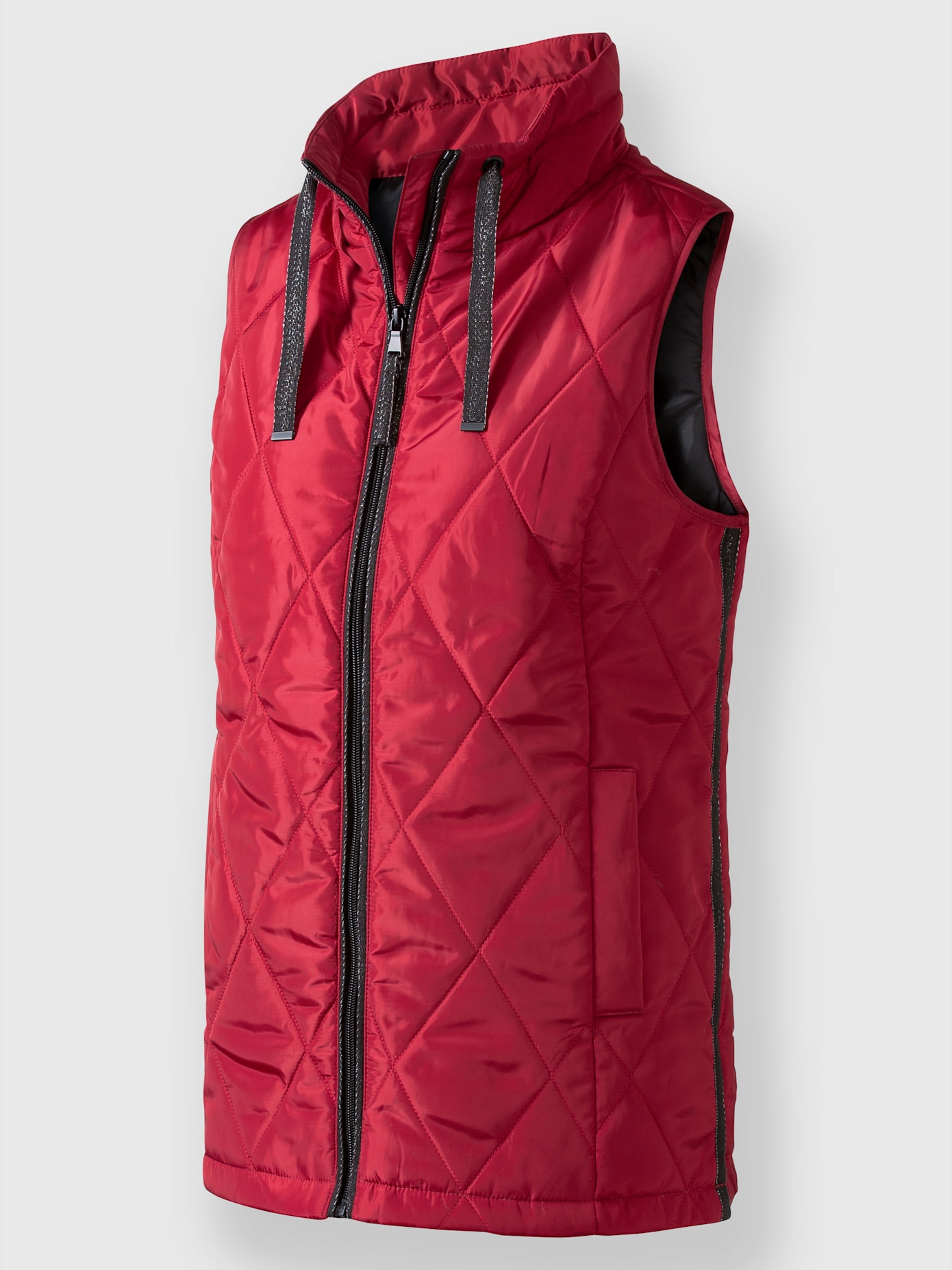 Gilet matelassé col avec coulisse et lien à nouer
