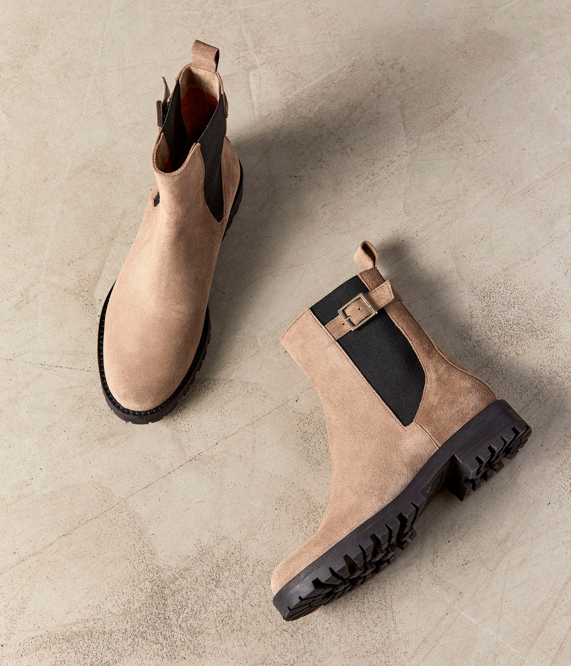 Boots taupe à brides Norma