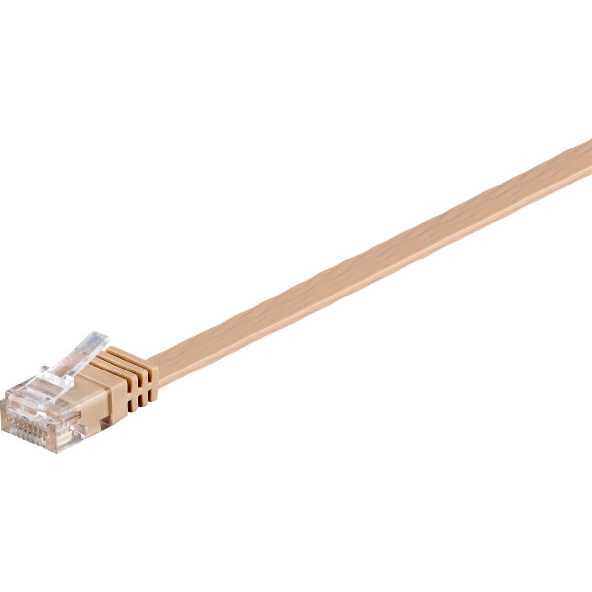 Goobay CAT 6 Flat-patch-kabel, U/UTP, lysebrun