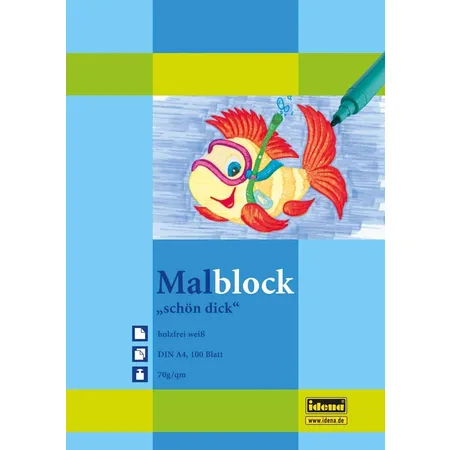 Idena Malblock A4 70g 100 Blatt, Schön Dick