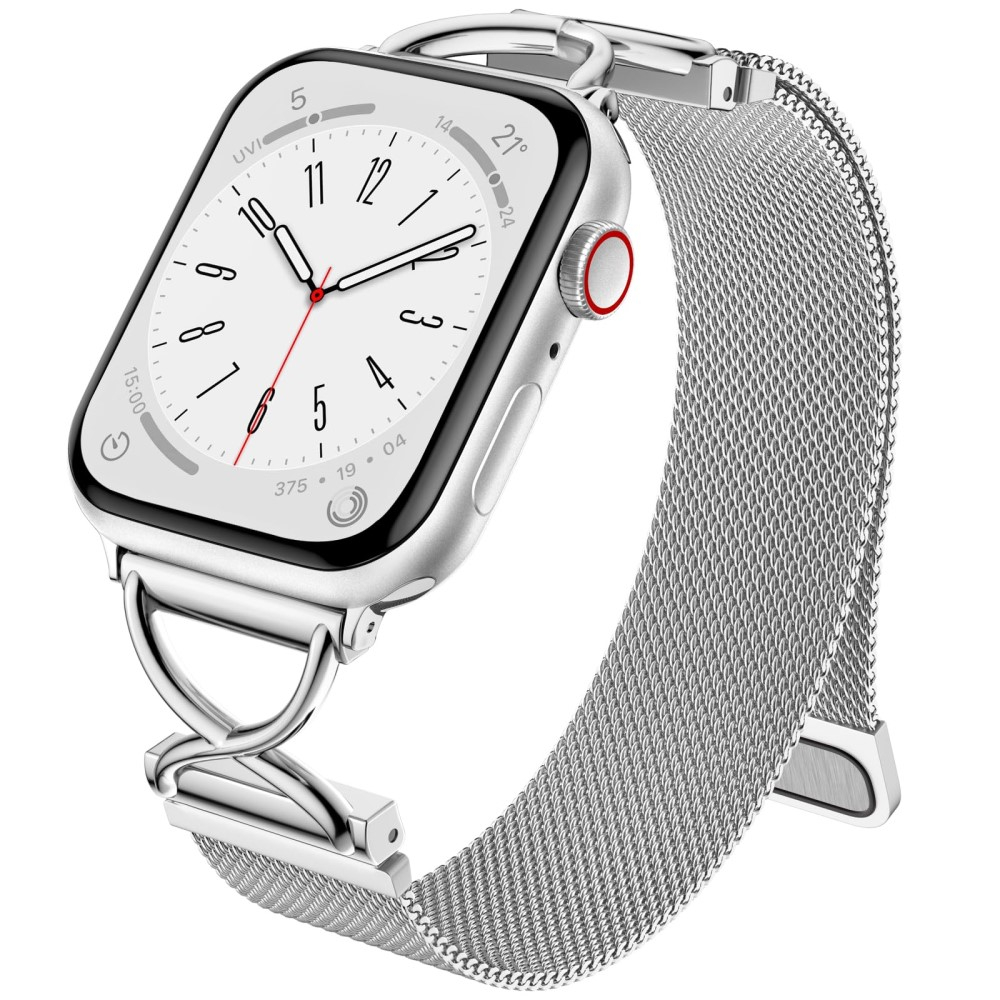 Apple Watch (42/41/40/38 mm) Milanaise Armband mit Magnet-Verschluss (Gelenkumfang: 170-215mm) - Silber