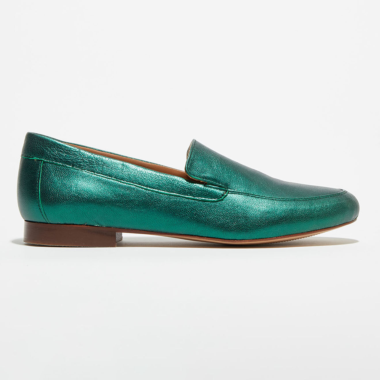 Quartier Latin Mocassins en Cuir Love irisés vert forêt