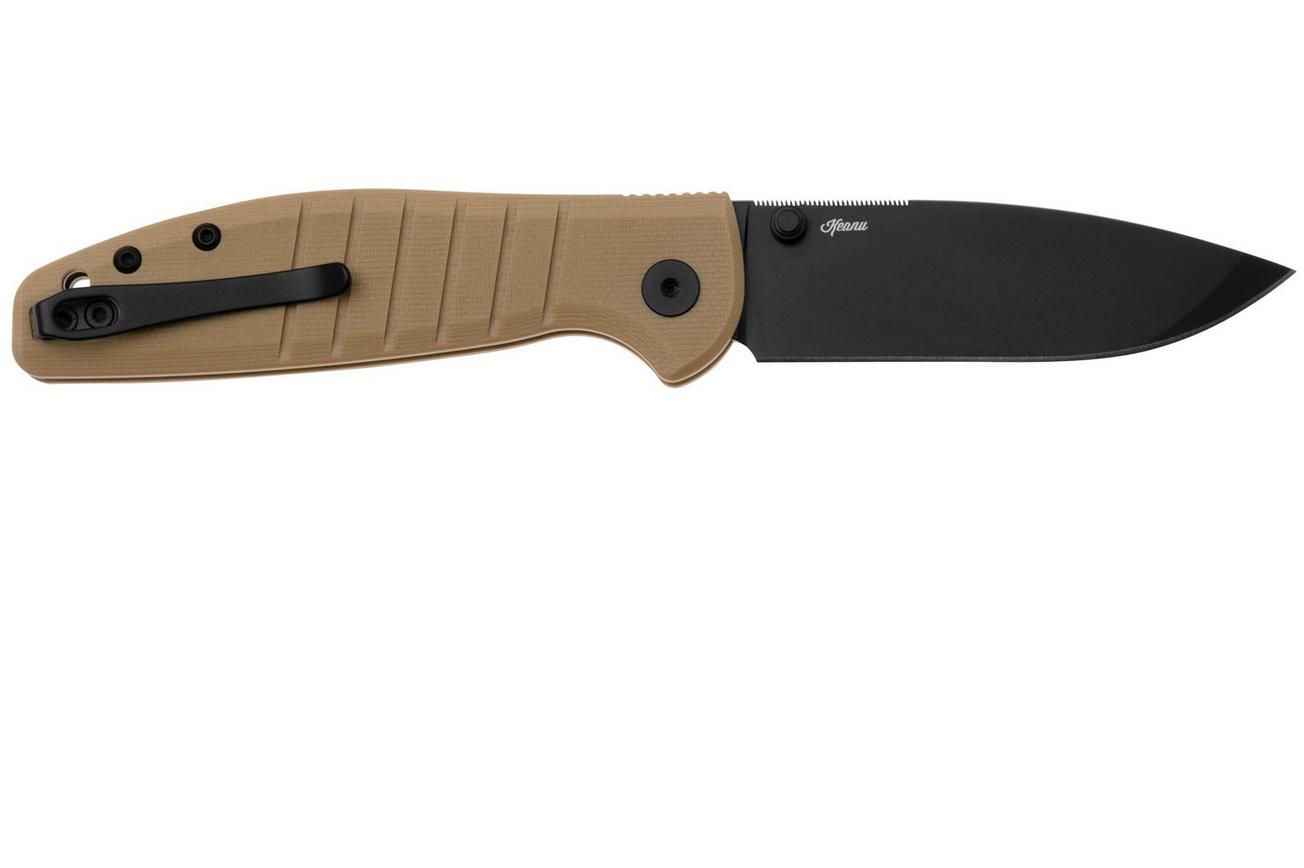 Bestechman Goodboy Jr BMK10F PVD D2, Khaki G10 zakmes, Keanu design