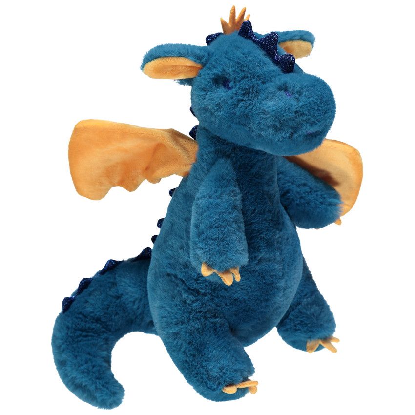 Dragon en peluche 25 cm - Bleu moyen