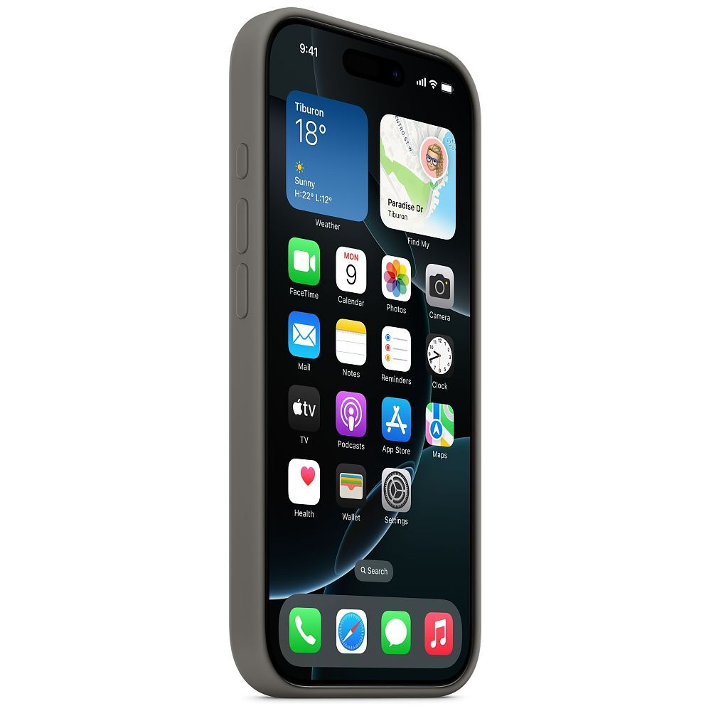 iPhone 16 Pro Max MagSafe Silikon Case Hülle (MYYV3ZM/A) - Steingrau