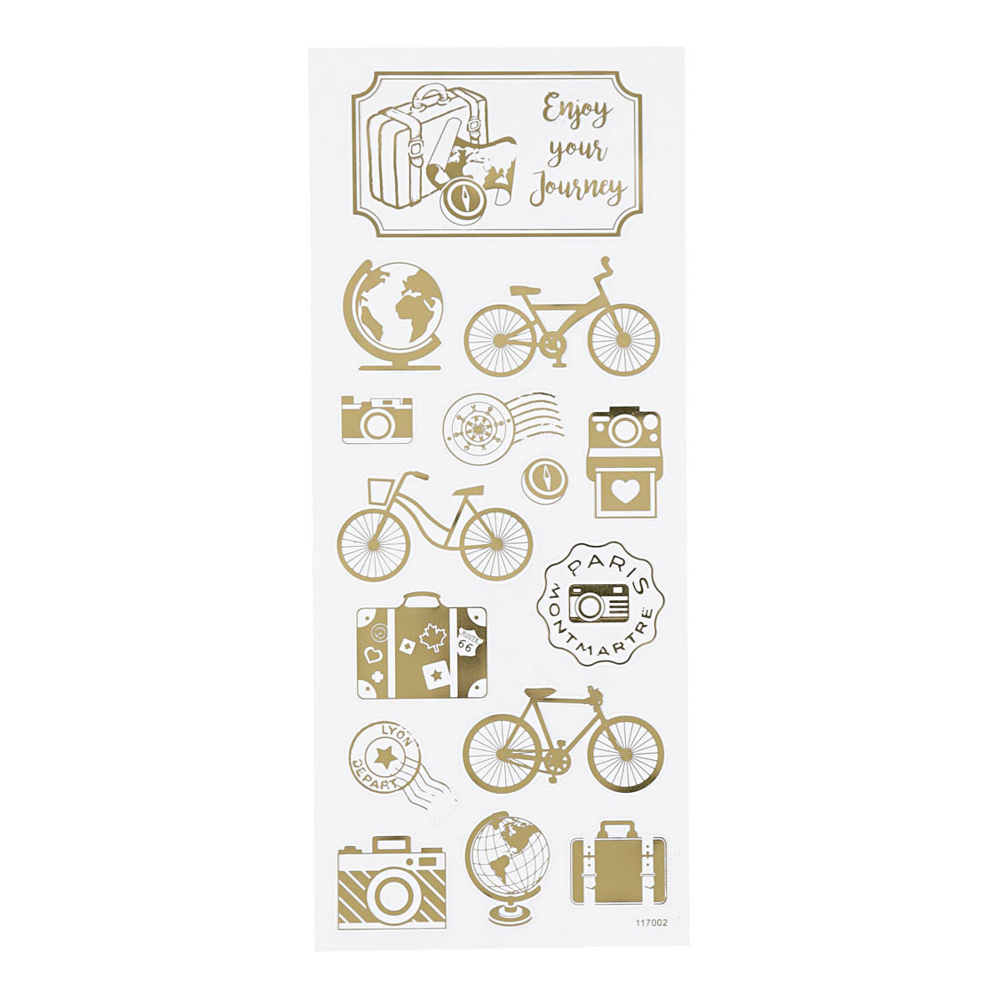 Stickers Goud Om de Wereld, 1 Vel