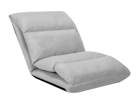 Prolenta Premium - Chaise pliable de sol Gris clair Microfibre