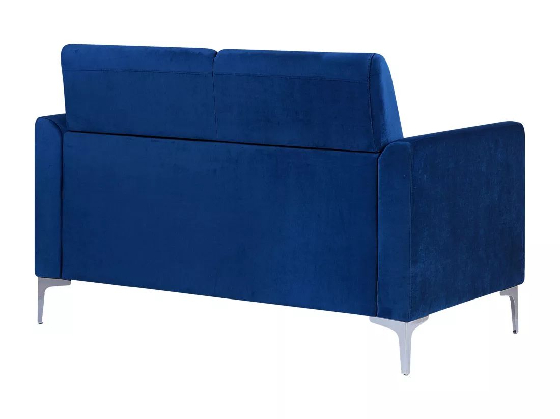 Ensemble canapés et fauteuil en velours bleu marine 6 places FENES