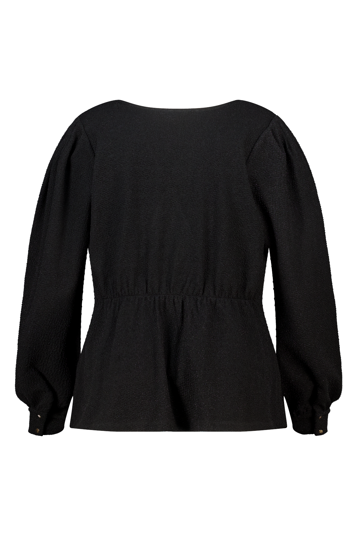 Glitter top met overslag look Zwart