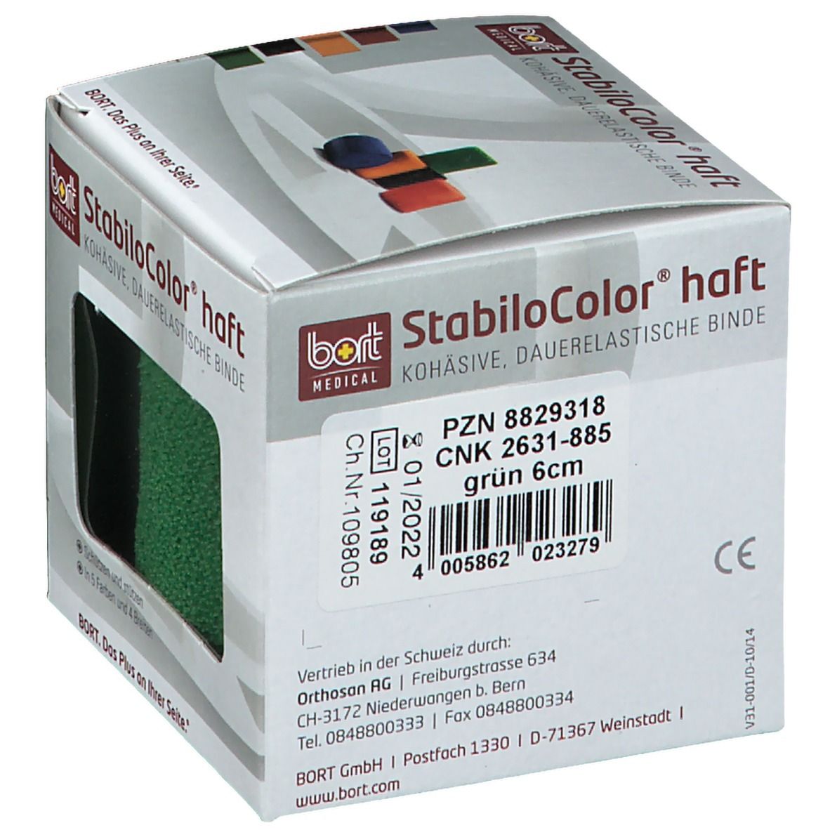 BORT StabiloColor® haft Binde 6 cm grün