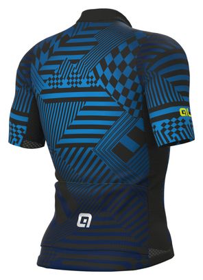 Maillot Manches Courtes Alé Checker Bleu