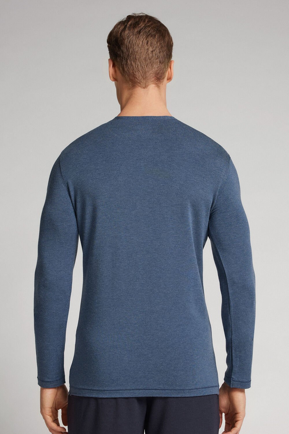 Blusa de manga comprida em modal e cashmere