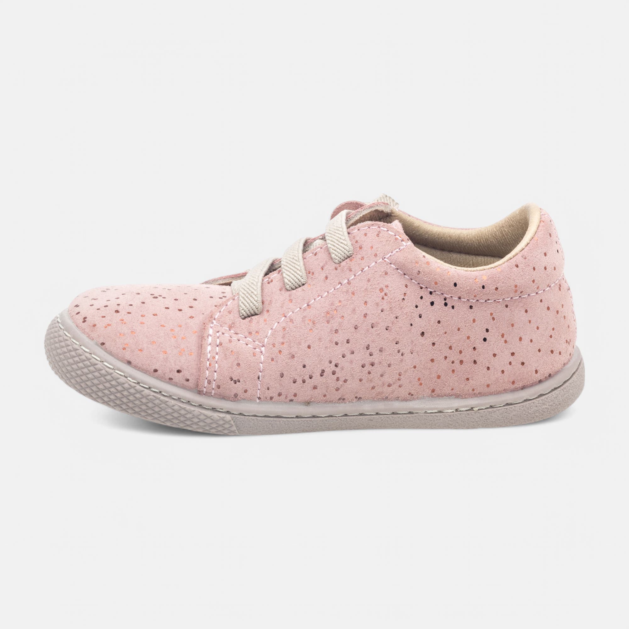 Baskets basses Fille en cuir rose