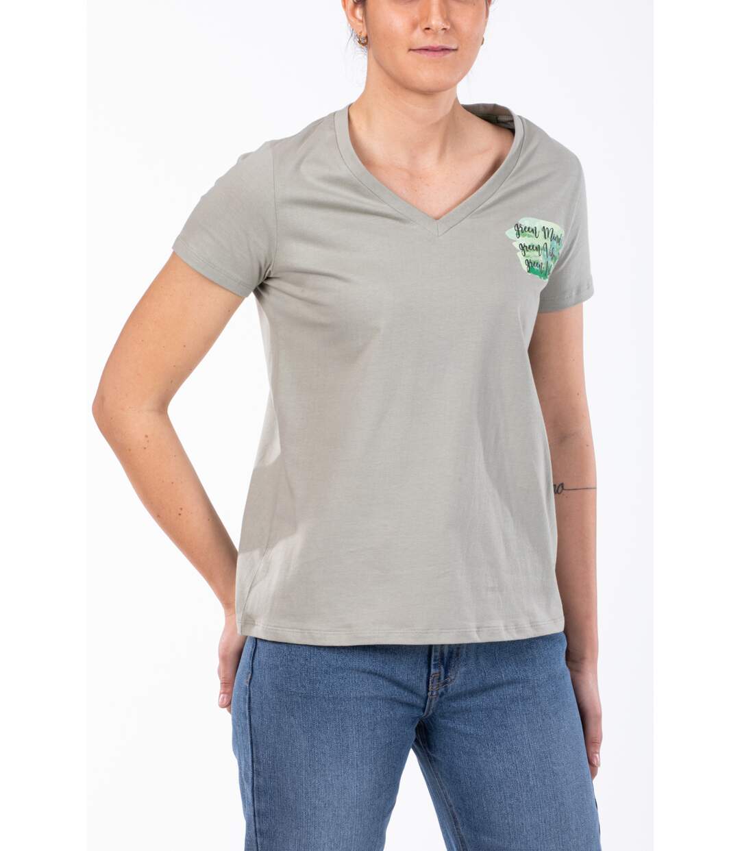 T-shirt coton bio NUNZIA9 KAKI