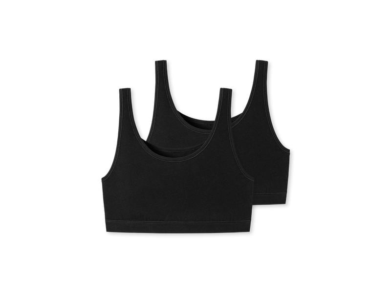 SCHIESSER Bustier Damen 2-er Pack, Schwarz, XXL Schwarze Bustiers für Damen