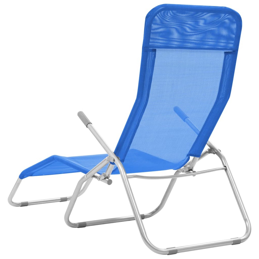 Lot de deux chaises longues pliables bleu
