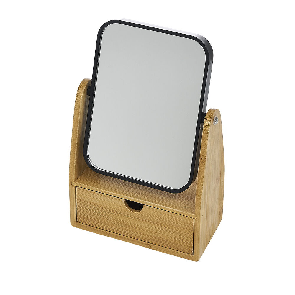 Miroir avec tiroir en bambou