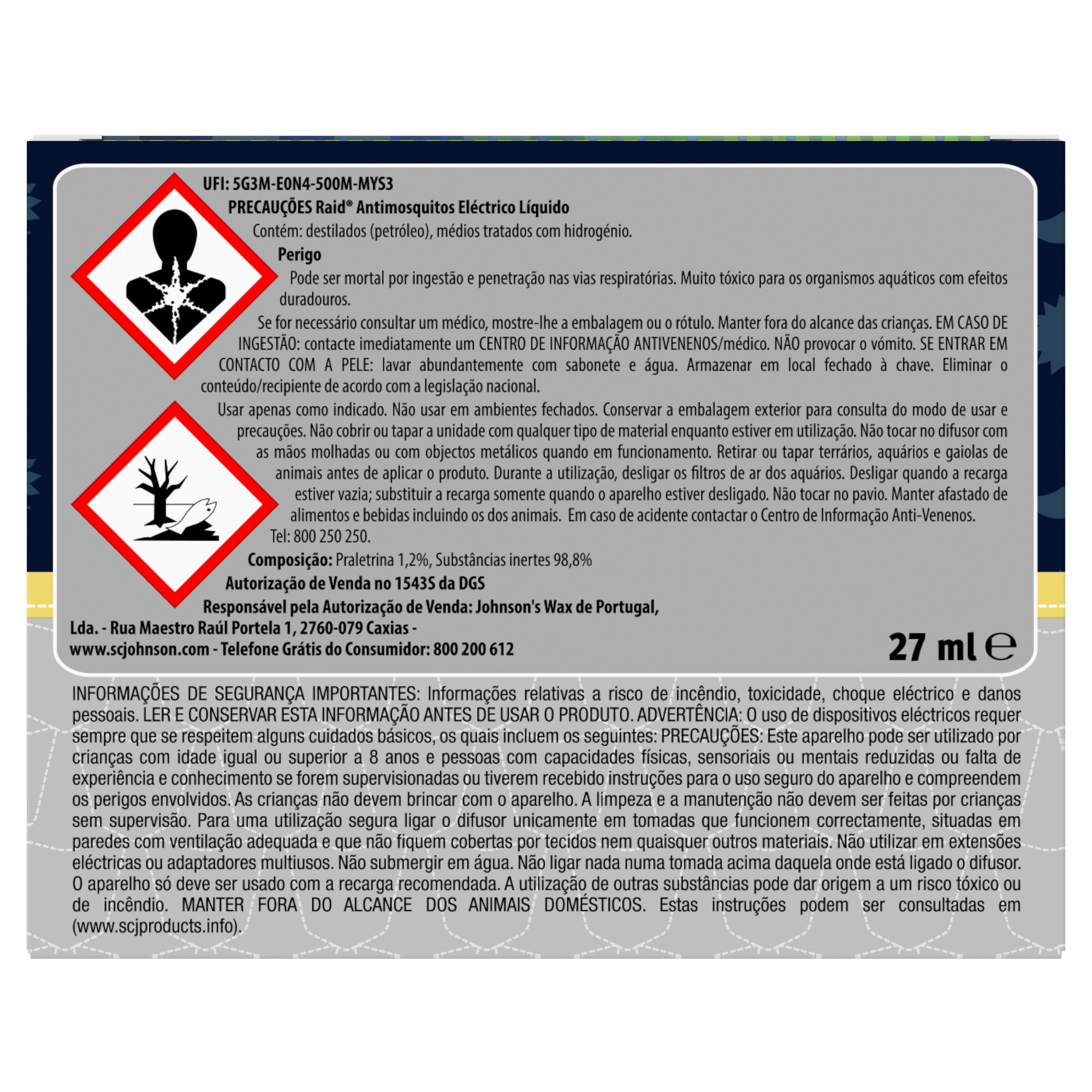 INSECTICIDA RAID ELÉCTRICO FAMILY 45 NOITES UN