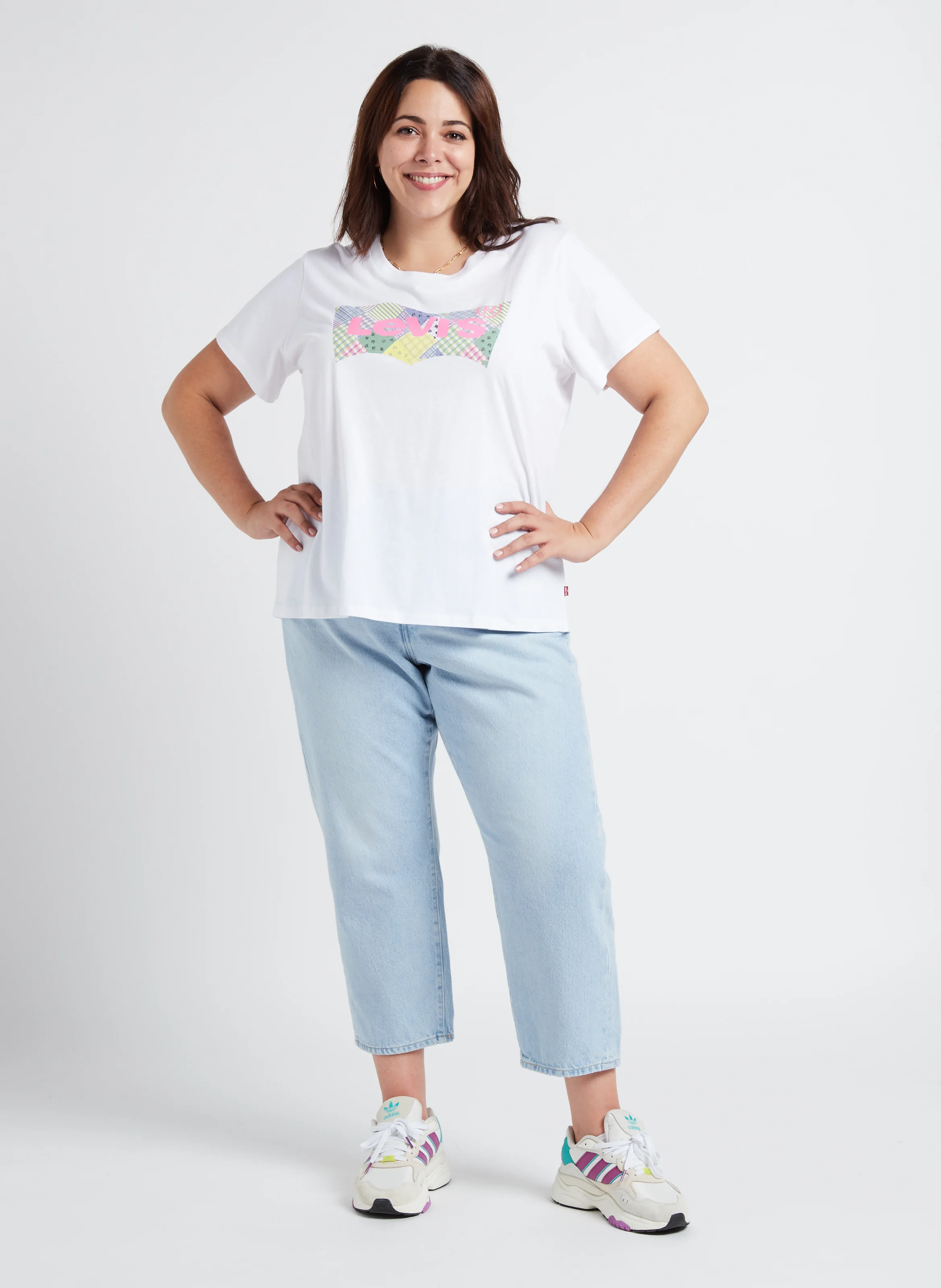 PL 501CROP - Jean droit taille haute en coton | Jean Délavé