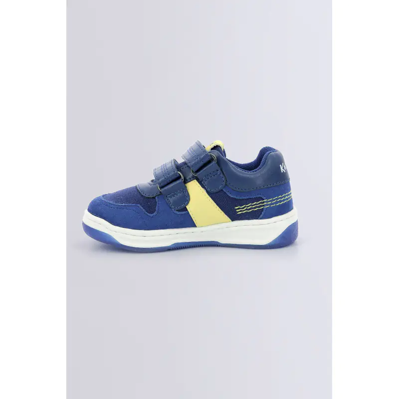 KALIDO BLEU MARINE JAUNE BASKETS BASSES Synthétique Garçon