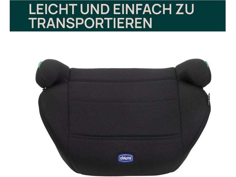 Chicco Sitzerhöhung Quasar i-Size Black Sitzerhöhung, einfache Installation im Auto